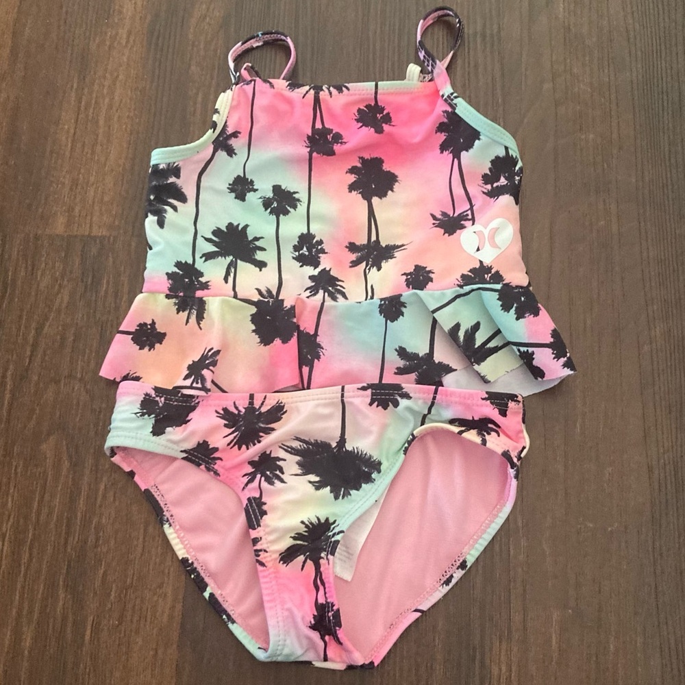 🌸 Sz 4 Hurley Rainbow Palm Tankini